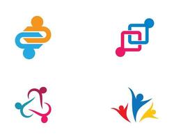 conjunto de logotipo de ícone da comunidade