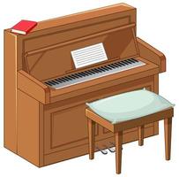 piano marrom em estilo cartoon sobre fundo branco vetor