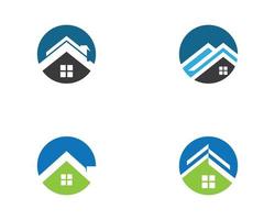 conjunto de logotipo de casa circular vetor