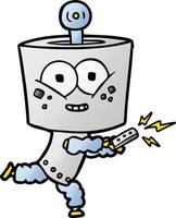 robô de desenho animado feliz com controle remoto vetor