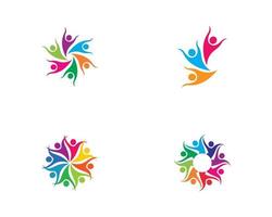 conjunto de ícones do logotipo circular da comunidade vetor