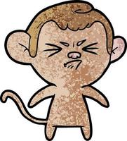 macaco com raiva dos desenhos animados vetor