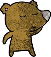 urso de desenho animado feliz vetor