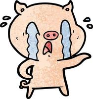 desenho de porco chorando vetor