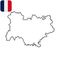 mapa de Auvergne Rhone Alpes. região da França. ilustração vetorial. vetor