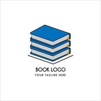 modelo de design de livro de logotipo com vetor de ilustração de logotipo de estilo simples