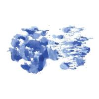 nuvens azuis em aquarela sobre fundo branco. textura de respingo de pincel de água ciano aquarela. conjunto de mancha de tinta de cor pastel de vetor. fundo azul aquarela vetor