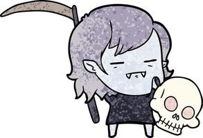garota vampira morta-viva dos desenhos animados vetor