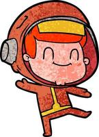 homem de astronauta de desenho animado feliz vetor