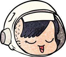 rosto de astronauta de desenho animado vetor