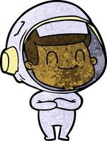 homem de astronauta de desenho animado feliz vetor
