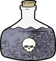 frasco de desenho animado de veneno assassino vetor
