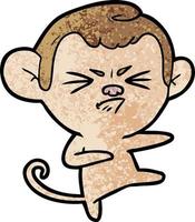 macaco com raiva dos desenhos animados vetor