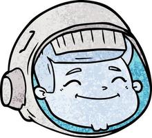 rosto de astronauta de desenho animado vetor