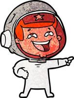 astronauta rindo dos desenhos animados vetor