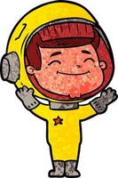 astronauta de desenho animado feliz vetor