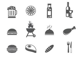 Conjuntos de churrasco e conjunto de ícones Tailgating