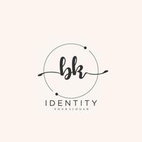 vetor de logotipo de caligrafia bk de assinatura inicial, casamento, moda, joalheria, boutique, floral e botânico com modelo criativo para qualquer empresa ou negócio.