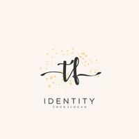 tf logotipo de caligrafia vetor de assinatura inicial, casamento, moda, joalheria, boutique, floral e botânico com modelo criativo para qualquer empresa ou negócio.