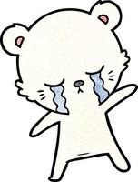 desenho de urso polar triste vetor