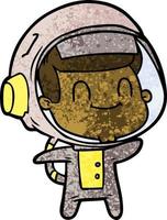 astronauta de desenho animado feliz vetor