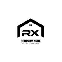 rx letras iniciais vetor de design de logotipo para construção, casa, imóveis, construção, propriedade.