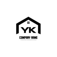 yk letras iniciais vetor de design de logotipo para construção, casa, imóveis, construção, propriedade.