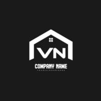 vn letras iniciais vetor de design de logotipo para construção, casa, imóveis, construção, propriedade.