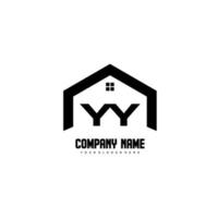 yy vetor de design de logotipo de letras iniciais para construção, casa, imóveis, construção, propriedade.