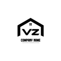 vz letras iniciais vetor de design de logotipo para construção, casa, imóveis, construção, propriedade.