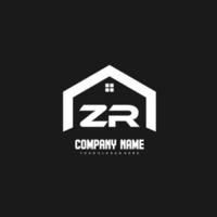 zr letras iniciais vetor de design de logotipo para construção, casa, imóveis, construção, propriedade.