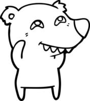 urso polar de desenho animado mostrando os dentes vetor