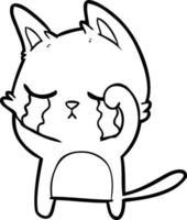 gato de desenho animado chorando vetor