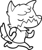 raposa de desenho animado amigável correndo vetor