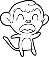 macaco de desenho animado gritando vetor