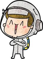 astronauta de desenho animado feliz vetor