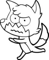 raposa irritada dos desenhos animados vetor