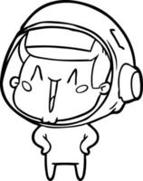 astronauta de desenho animado feliz vetor