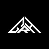 grh letter logo design criativo com gráfico vetorial, grh logotipo simples e moderno em forma de triângulo. vetor