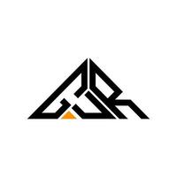 design criativo do logotipo da carta gur com gráfico vetorial, logotipo simples e moderno gur em forma de triângulo. vetor