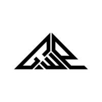 design criativo do logotipo da carta gwp com gráfico vetorial, logotipo simples e moderno gwp em forma de triângulo. vetor