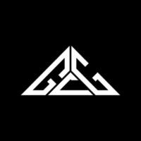 design criativo do logotipo da carta gcg com gráfico vetorial, logotipo simples e moderno gcg em forma de triângulo. vetor