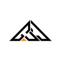 design criativo do logotipo da letra guj com gráfico vetorial, logotipo simples e moderno guj em forma de triângulo. vetor