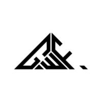 design criativo do logotipo da carta gwf com gráfico vetorial, logotipo simples e moderno gwf em forma de triângulo. vetor