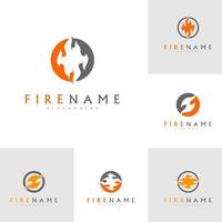 chamas de fogo, conjunto de ícones vetoriais de inspiração de design de logotipo de fogo vetor
