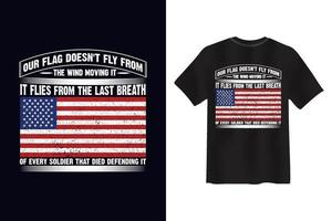 design de camiseta de veterano americano vetor