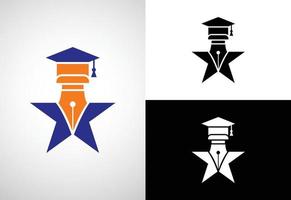 modelo de vetor de design de logotipo de educação, ilustração em vetor de logotipo de educação e graduação