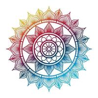 mandala de cor gradiente, fundo de design de mandala, design de mandala, design de papel de parede de arte de livro de colorir padrão de mandala, padrão de telha, cartão de felicitações vetor