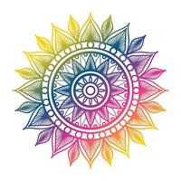 mandala de cor gradiente, fundo de design de mandala, design de mandala, design de papel de parede de arte de livro de colorir padrão de mandala, padrão de telha, cartão de felicitações vetor