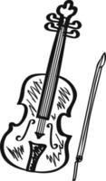 ícone de desenho de violino, ilustração de contorno vetor